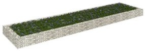 151314 vidaXL Габион повдигната леха, поцинкована стомана, 400x100x20 cм