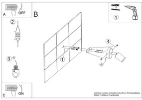 Черна стенна лампа ø 6 cm Brando - Sollux
