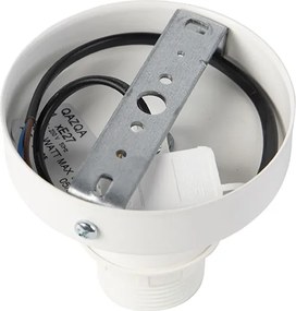 Таванна лампа с абажур от лен черен 25 см - Combi бяла