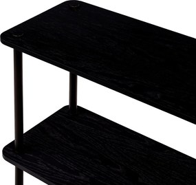 Черен стелаж от декор от дъб 80x127x35 cm Teidi – noo.ma