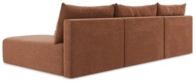 Разтегателен ъглов диван с място за съхранение в тухлен цвят Kalena – Makamii