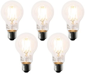 Комплект от 5 E27 LED крушки A60 Прозрачни 6W 630 lm 2200K