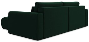 Зелен кадифен разтегателен ъглов диван с място за съхранение (десен ъгъл) Kapua – Makamii