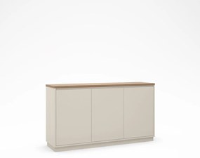 Бежов скрин от дъбов декор 152x84x40 cm Loreta – Marckeric