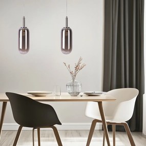 Антрацит LED висящо осветително тяло със стъклен абажур ø 13 cm Fiuggi – Candellux Lighting