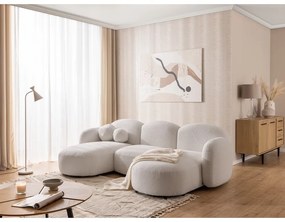 Кремав ъглов диван от прежда с примки от букле (U форма) Orbit – Ropez