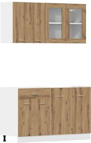 3328574 vidaXL Комплект кухненски шкафове от 4 части "Lyon" от дъб Artisan, инженерна дървесина