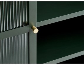 Зелена метална витрина Bronco, височина 140 cm - Unique Furniture