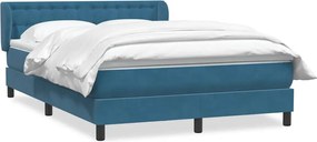 3317869 vidaXL Боксспринг легло с матрак, тъмносиньо, 160x210 см, кадифе