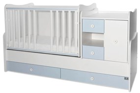 LORELLI Classic Трансформиращо се легло-люлка 190/72 см. MINI MAX БЯЛО/BABY BLUE