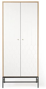 Бял гардероб 80x190 cm Lia - Woodman