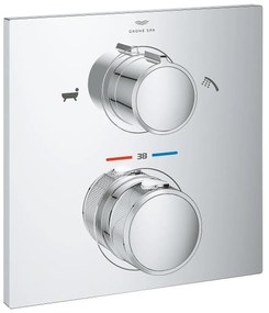 Термостат за вграждане, 19446002, с 2-посочен превключвател ръчен душ/чучур за вана