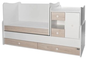 LORELLI Classic Трансформиращо се легло-люлка 190/72 см. MINI MAX БЯЛО/СВЕТЪЛ ДЪБ