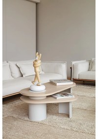 Кремава/в естествен цвят масичка за кафе от декор от ясен 50x120 cm Nori – Teulat