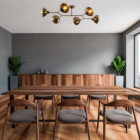 Осветително тяло за таван в златисто с метален абажур 52x102 cm Dram – Opviq lights