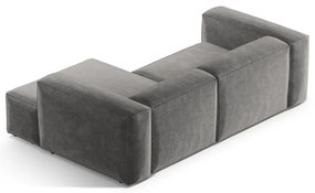 Светлосив ъглов диван от рипсено кадифе (десен ъгъл) Bergano – Cosmopolitan Design