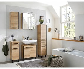 Стенен шкаф за мивка от декор от дъб в естествен цвят 53x60 cm Quickset 395 – Pelipal