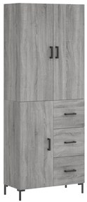 3195905 vidaXL Висок шкаф, сив сонома, 69,5x34x180 см, инженерно дърво