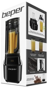 Разопакован: Вакуумен блендер Beper BP.620, 1000W, 1L, BPA Free, Шумоизолираща капачка, Soft Touch, 2скорости+импулси, Черен