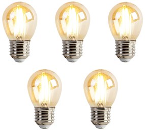 Комплект от 5 димируеми LED крушки E27 P45 Goldline 3.5W 330lm 2100K