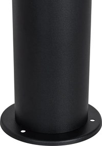 Стояща външна лампа черна с опал абажур 70см - Odense