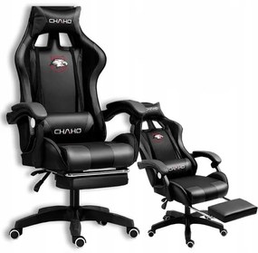 Удобен геймърски стол в черен цвят