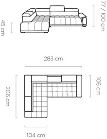 Ъглов диван Mogrio-Mple-Right