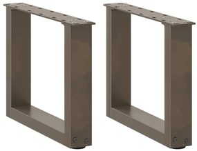 4013131 vidaXL Крака за масичка за кафе, U-образни, 2 бр., естествена стомана, 30 x (30-31) см, стомана