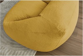 Жълт пуф от изкуствен косъм Lilibet – Bobochic Paris