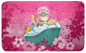 Розов килим за баня 45x75 cm Chatibulle – douceur d'intérieur