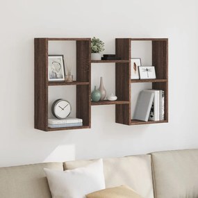 853233 vidaXL Стенен рафт, кафяв дъб, 96x18x60 см, инженерно дърво