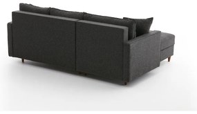 Антрацитен ъглов диван (ляв ъгъл) Eva – Balcab Home