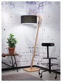 Подова лампа с черен абажур и бамбукова конструкция Andes - Good&amp;Mojo