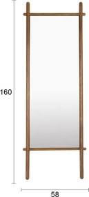 Стоящо огледало масивно дърво 58x160 cm Solene – White Label