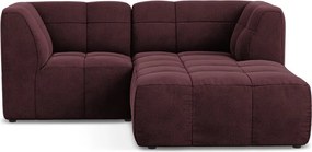 Бордо кадифен ъглов диван (десен ъгъл) Aloha – Makamii