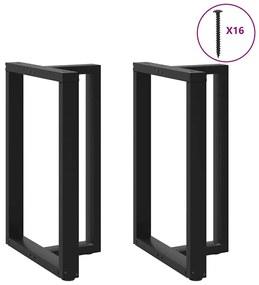 4013080 vidaXL Крака за бар маса, Т-образни, 2 бр., черни, 60x35x(90-91) см, стомана