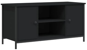 832763 vidaXL ТВ шкаф, черен, 100x40x50 см, инженерно дърво