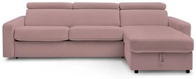Розов разтегателен ъглов диван (променлив) Monaco – Bobochic Paris