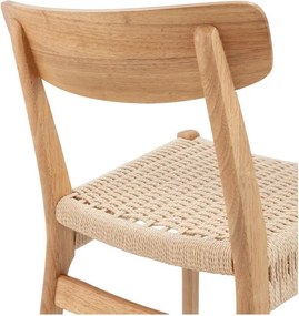 Трапезни столове в комплект 2 бр. от масивно каучуково дърво в естествен цвят Biel – MOME