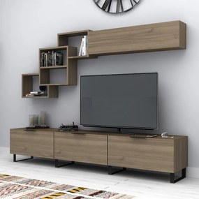Меламинов телевизионен модул в цвят орех 210x35x40см.