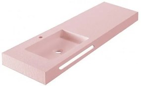 Мивка за баня " RESIN POLY MARBLE" ICC 12046PINK/L, стенен монтаж, смола, розов мат, 120x46см