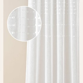 Висококачествена бяла завеса  Marisa  с лента за окачване 140 x 250 cm
