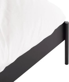 Черно стоманено двойно легло 200x200 cm тапицирано с включена подматрачна рамка Eton Basic – noo.ma