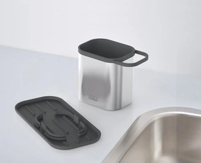 Метална стойка за перилни препарати в блестящо сребрист цвят Duo Steel – Joseph Joseph