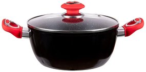 Тенджера с капак ZEPHYR ZP 4418 F20C, 2.1 литра, 20х9 см, Мраморно покритие, Индукция, Черен