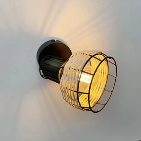 Черна стенна лампа Straw – Fischer &amp; Honsel