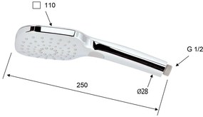 Пластмасова душ глава в лъскаво сребристо – Sapho