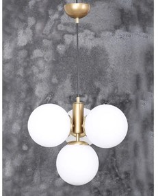 Висяща лампа със стъклен абажур в златисто и бяло ø 15 cm Hector - Squid Lighting