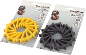 Силиконова подложка Fackelmann 44508, 11.5-19 см, Разтегателна, Топлоустойчива, Сив/Жълт