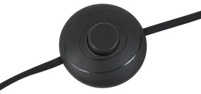 Ретро подова лампа черна с оранжево стъкло - Denise